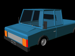 cartoon blue track low poly Modelo 3D