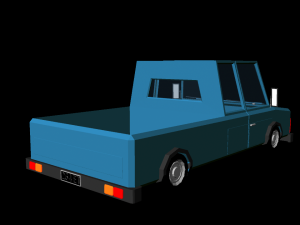 cartoon blue track low poly Modelo 3D