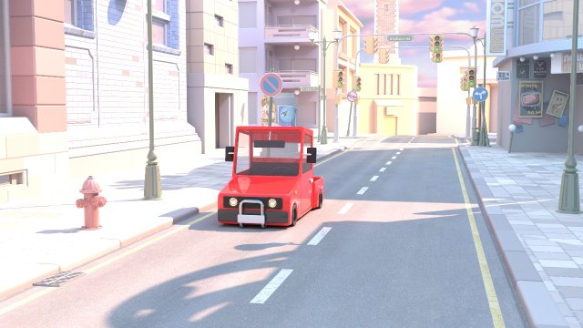 cartoon small truck red car Free 3D Model in Truck 3DExport