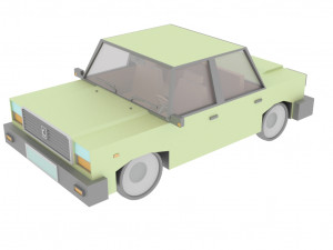 cartoon green car 3D Model