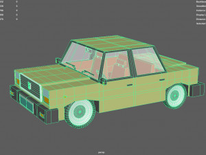 cartoon green car 3D Model