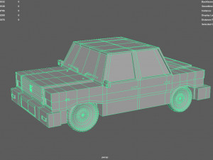 cartoon green car 3D Model