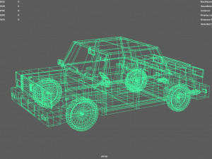 cartoon green car 3D Model