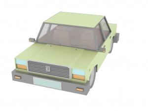 cartoon green car 3D Model