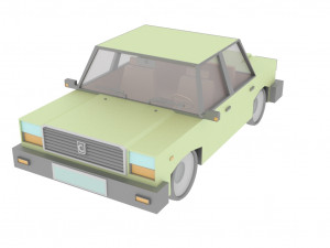 cartoon green car 3D Model