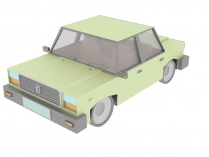 cartoon green car 3D Model