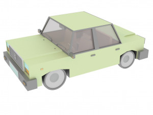 cartoon green car 3D Model
