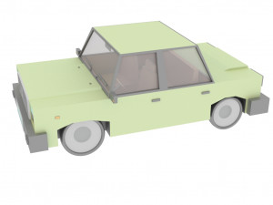 cartoon green car 3D Model