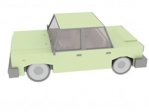 cartoon green car 3D Model