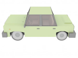 cartoon green car 3D Model