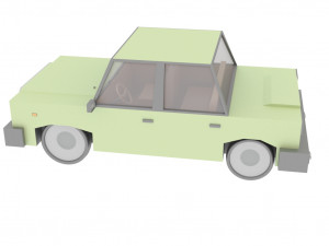 cartoon green car 3D Model