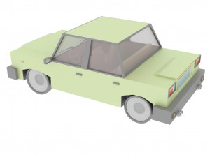 cartoon green car 3D Model