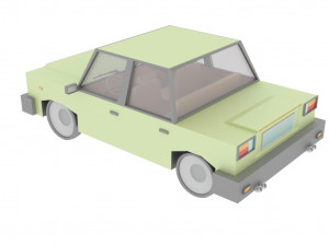 cartoon green car 3D Model