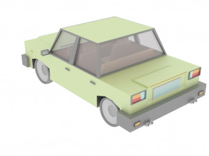 cartoon green car 3D Model