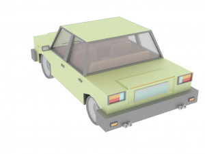 cartoon green car 3D Model