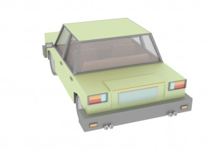 cartoon green car 3D Model