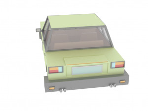 cartoon green car 3D Model