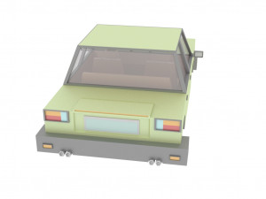 cartoon green car 3D Model