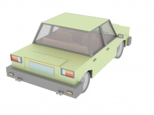 cartoon green car 3D Model