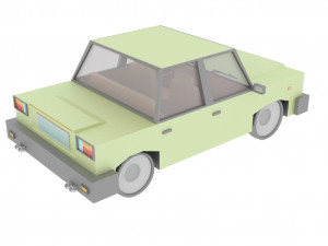 cartoon green car 3D Model