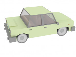 cartoon green car 3D Model
