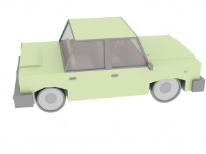 cartoon green car 3D Model