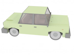cartoon green car 3D Model
