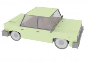 cartoon green car 3D Model