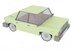cartoon green car 3D Model