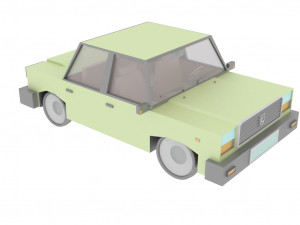 cartoon green car 3D Model