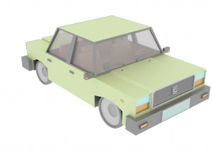 cartoon green car 3D Model