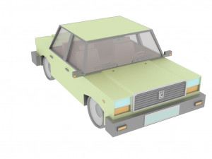 cartoon green car 3D Model