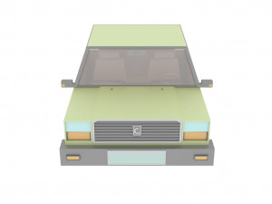cartoon green car 3D Model