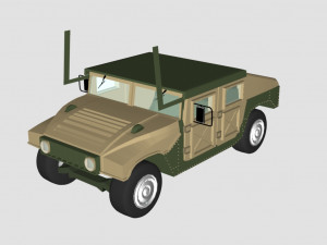 hummer green car - low poly 3D Model