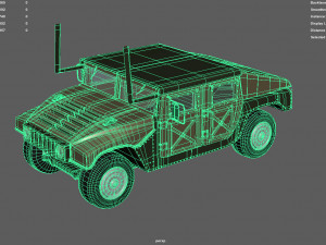 hummer green car - low poly 3D-Modell