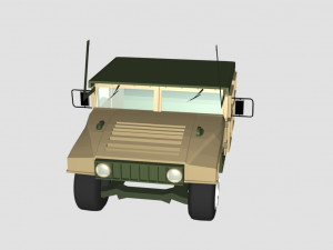 hummer green car - low poly 3D-Modell