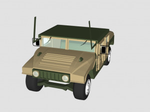 hummer green car - low poly 3D-Modell