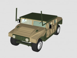 hummer green car - low poly 3D-Modell