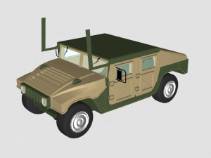hummer green car - low poly 3D-Modell