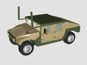 hummer green car - low poly 3D-Modell