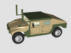 hummer green car - low poly 3D-Modell