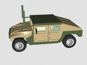 hummer green car - low poly 3D-Modell