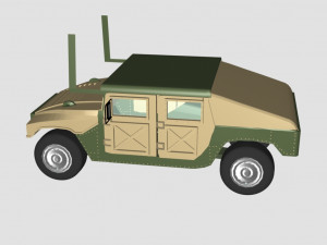 hummer green car - low poly 3D-Modell