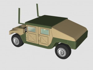 hummer green car - low poly 3D-Modell