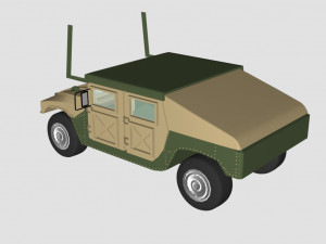 hummer green car - low poly 3D-Modell