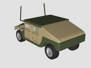 hummer green car - low poly 3D-Modell