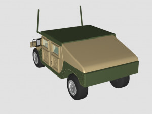 hummer green car - low poly 3D-Modell