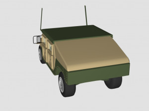 hummer green car - low poly 3D-Modell