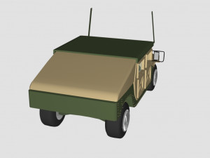 hummer green car - low poly 3D-Modell
