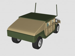 hummer green car - low poly 3D-Modell